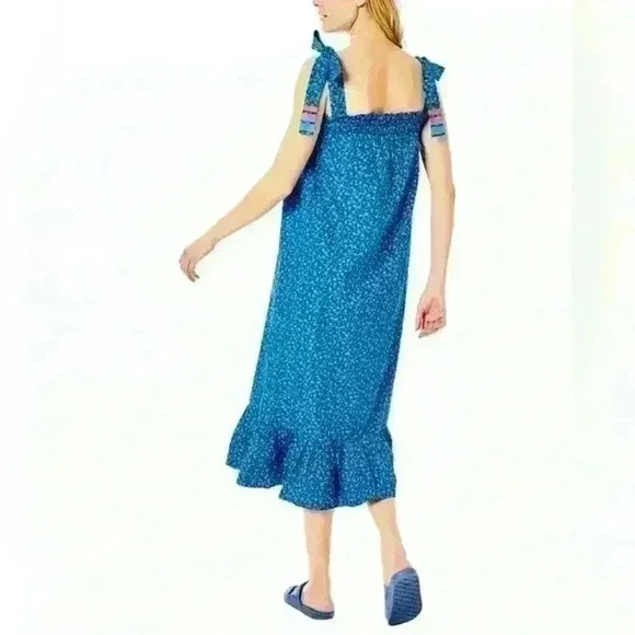 Addison Bay Bluff Cobalt Blue Tie Shoulder Maxi Dress Size Large MSRP $148 - Picture 2 of 6